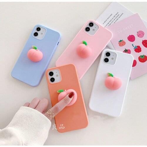 So Cute 3D Silicon Punky Peach Doll Soft TPU Phone Case for OPPO A94 A74 A55 A54 A93 A73 A5 A9 A53 A31 2020 A91 A72 A52 A15 A12