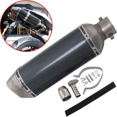 Universal Carbon Fiber Motorcycle Exhaust Pipe Muffler Silencer Dirt Street Bike For Motorcycle ATV Scooters