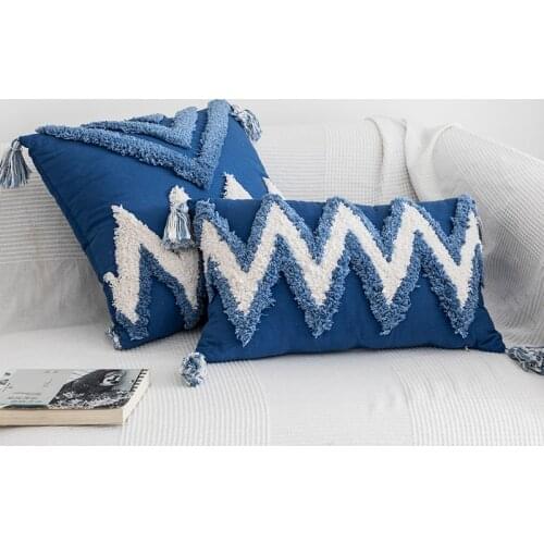 Boho Tufted with Tassels Pillow Case Home Decor Morocco Cushion Cover 30*50/45*45cm Pillow Covers Decorative for Sofa Couch