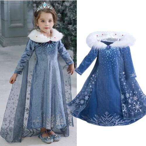 4-10 Years Fancy Cosplay Princess Dress Kids Costume Christmas Halloween Party Dress Vestidos Children Girls Clothing