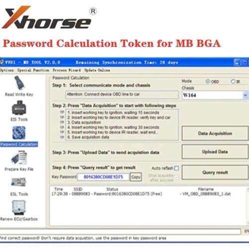Xhorse VVDI2 MB BAG TOOL for BENZ Password Calculation Token