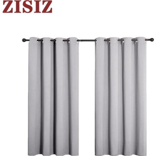 ZISIZ Blackout Short Curtains for Kitchen New Years Fabric Home Decoration Treatments Curtains for Bedroom Living Room