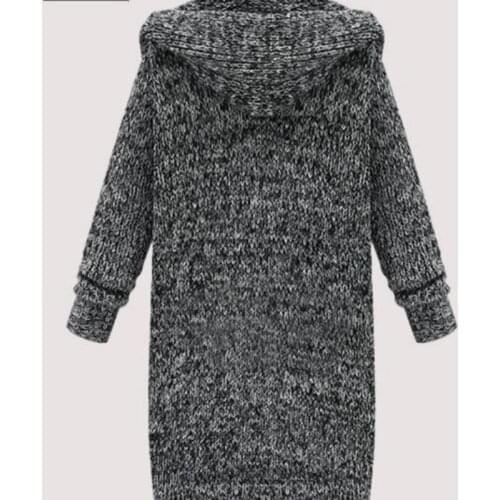 2020 New Fashion Womens Chic Ladies Trench Hooded Cardigan Knitwear Sweater Long Coats Jackets Outwears Coats Size