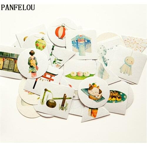 PANFELOU 1bag=40PCS rainy day The sealing paste adhesive paper stickers Hand account Scrapbooking DIY Album book cards
