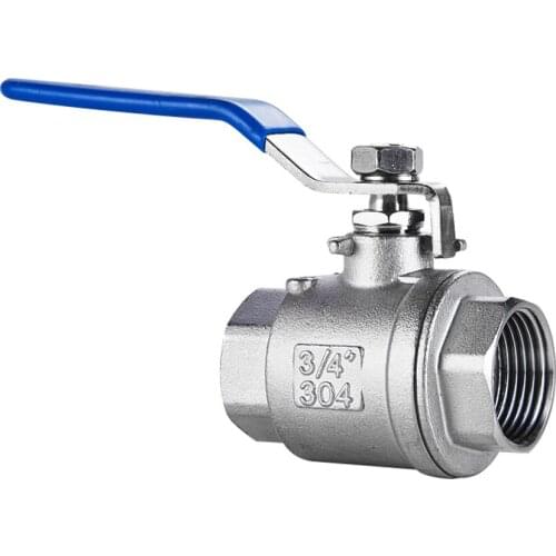 1PCS Female Stainless Steel SS304 2P Full Port Ball Valve with Vinyl Handle Thread Valves 1-1/4"