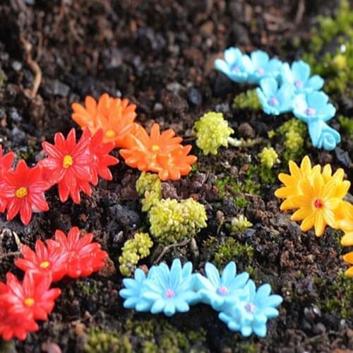 10 Pcs/set Random Color Flower Miniature Fairy Garden Home Houses Decoration Mini Craft Micro Landscaping Decor DIY Accessories