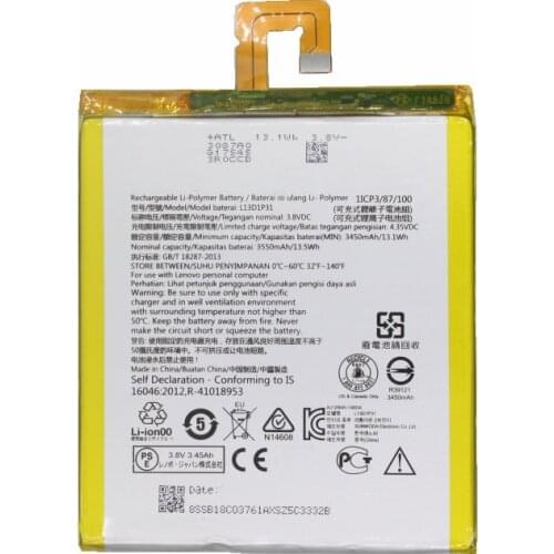 1x 3550mAh L13D1P31 Replacement Battery For Lenovo Pad A3500 S5000 S5000-H tab3 7 TB3 710i 710F tab 2 A7 A7-30 A7-10F A7-20F