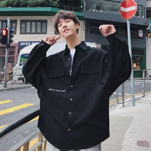 2021 Spring Mens Solid Color Coats Letter Printing Fashion Shirt Fashion Streetwear Long Sleeves White/black/grey Shirts M-2XL