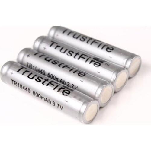 4PCS/LOT TrustFire TR10440 600mAh 3.7V Rechargeable Battery 10440 Lithium Battery with PCB Protected