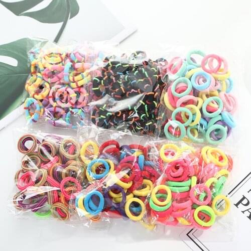 50PCS Wholesale Nylon Candy Color Rubber Ropes Girls BB Women Head Wear Hair Accessories Elastic Hair Bands Hair Ties