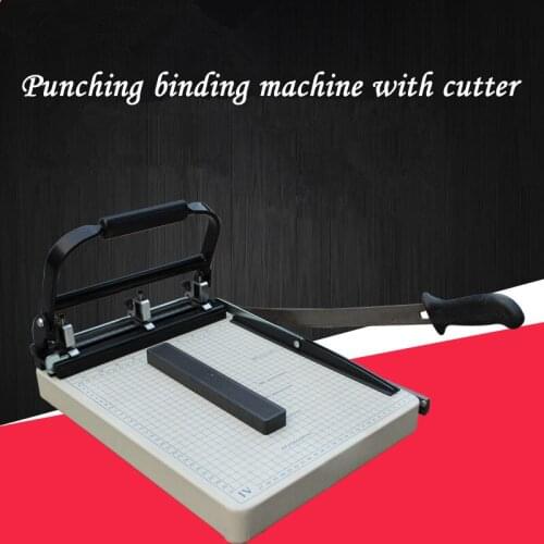 A4-4 three hole punching machine file punching binding machine with cutter three hole puncher manual punching machine