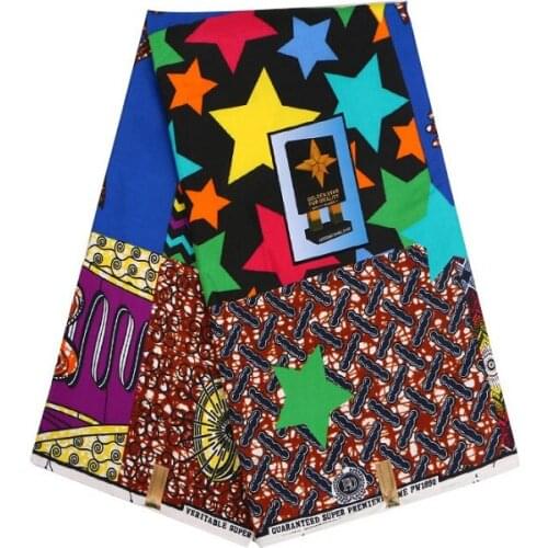 Ankara African Polyester Wax Prints Fabric Binta Real Wax High Quality 6 yard African Fabric for Party Dress