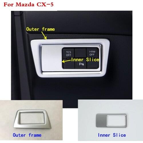 Car detector stick styling ABS Chrome front head fog light switch trim frame lamp 1pcs For Mazda CX-5 CX5 2nd Gen 2017 2018