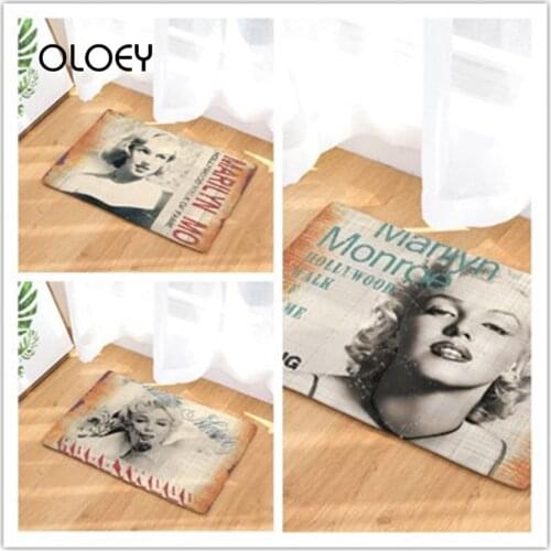 Marilyn Printed Floor Mat 40x60cm Velvet Bathroom Non-slip Soft Carpet Kitchen Living Room Floor Mat Bedroom Decoration Mat