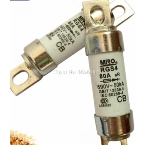 Free shipping 10pcs/lot RGS4 80A 690V fast fuse 690V fuse fast melting