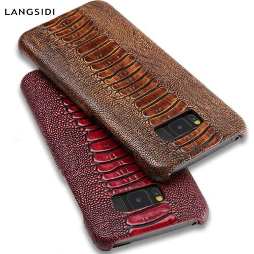 Ostrich Genuine Leather phone case for Samsung Galaxy S20 FE Ultra S8 S9 S7 Note 10 S20 Plus s10 A50 A51 A70 A71 A31 A8 A7 2018