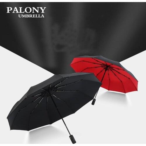 Black Automatic Handle Double Layer 7 Colors Umbrella Sunscreen 3 Fold 10k Wind Resistance Men And Women Portable