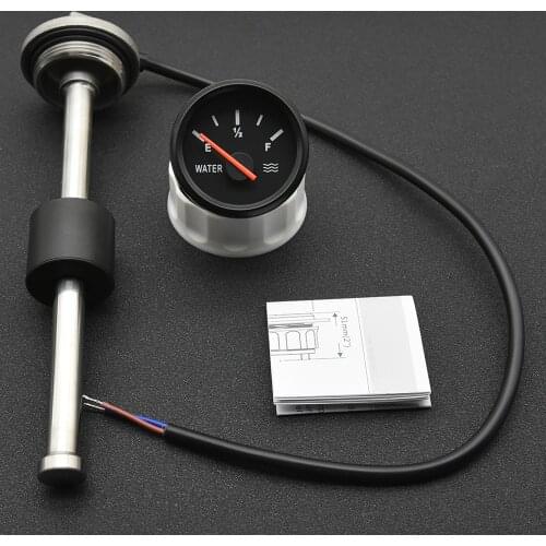 316 Stainless Steel Fuel Water Level Sensor Car Boat 52mm Water Level Gauge Sending Unit fit 0-190ohm with 100 150 200 250 300mm