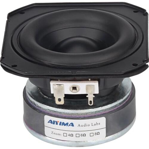AIYIMA 1Pcs 3.5 Mid-woofer Speaker Rubber Edge Long Stroke Bass Audio Speaker 2 Ohm 30W HiFi Home Theater Loudspeaker