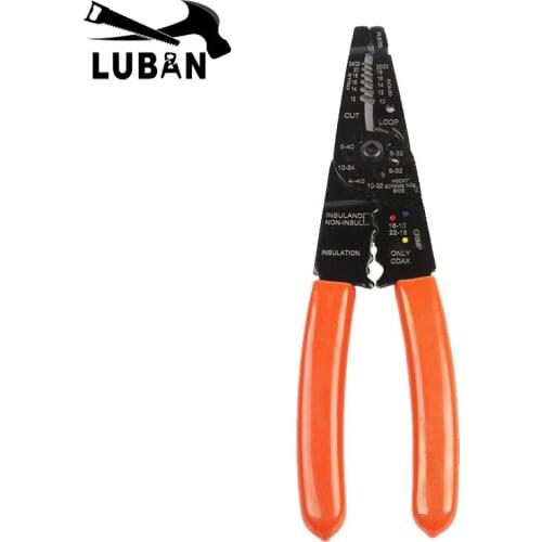 LUBAN 8" Wire Stripping Pliers Practical Multi-function Wire crimping tool high-carbon steel electric tool