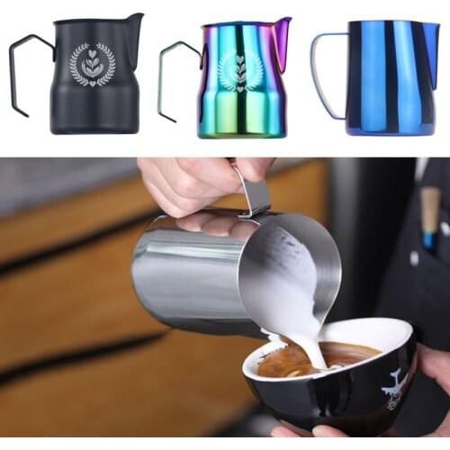 Milk Steaming Frothing Pitcher 350/500/600ml Stainless Steel Non-Stick Milk Jug Pull Flower Cup Perfect for Coffee Cappuccino
