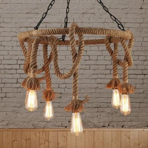 Lampara rope vintage Pendant lights retro Industrial Edison Lamps nordic Loft light Fixtures Lustre Industriel Lamp