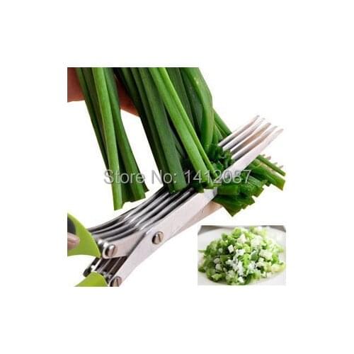 Multifunction Sharp Stainless Steel Kitchen Scissors Chopped Green Onion Knives 5 Layer Cooking Scissor