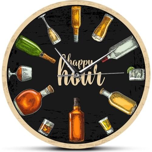 Beer party Happy Hour Pub Wall Art Decor Clock Drinking Enjoyment Room Decor Wall watch