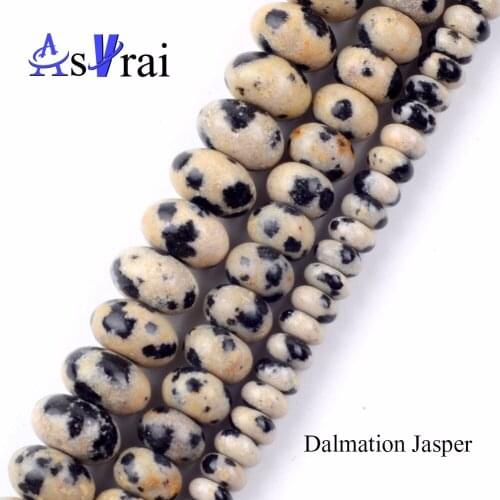 Natural Stones Dalmation Jaspers Rondelle Beads For Needlework Jewelry Making 5*8mm Wheel Spacer Beads Diy Bracelets Accessories