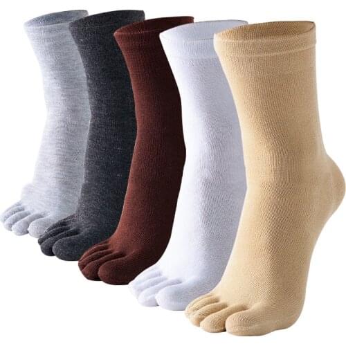 Unisex Solid Color Man Toe Socks Women High Quality Combed Cotton Black Harajuku Japanese Kimono Flip Flop 5 Finger Socks