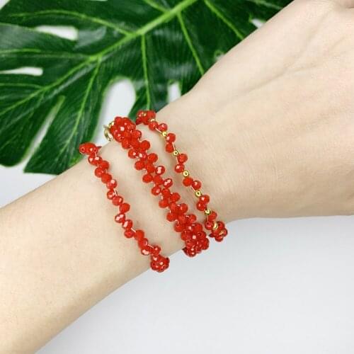 New Boho Bracelet Necklace Jewlery for Women Handmade Seed Crystal Beads Strand Chains Bangle Girls Party Gifts Accessories B523