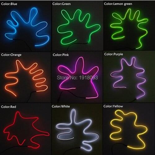 New EL Product 10 Colors Semi rigid EL Wire LED Strip Light Neon Light up for DIY Creativity Glowing Model by Handcraft