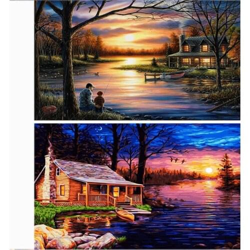 Landscape Diy 5D Diamond Painting Full Round Resin Mosaic Scenery Diamond Embroidery Picture Rhinestone Home Gift