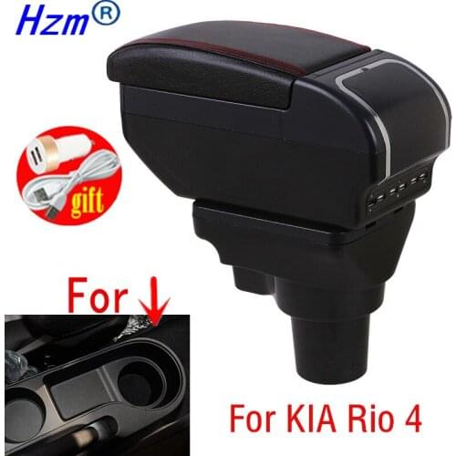 Armrest For KIA Rio 4 2017-2018 Center Centre Console Storage box USB Charging ashtray cup holder car-styling accessor