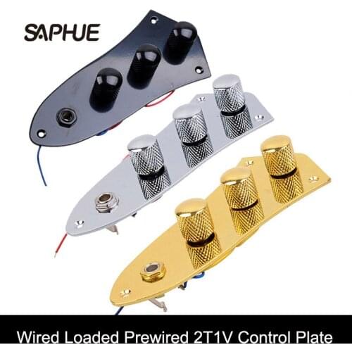 Plated Wired Switch Control Plate for FD Jazz Bass Guitar Parts with 3 Colors