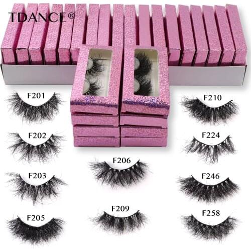 TDANCE Mink Lashes Wholesale 10/20/30/50/100 Pairs 25mm Lash Dramatic Fluffy Long Eyelashes in Bulk Soft Messy Makeup Eyelash