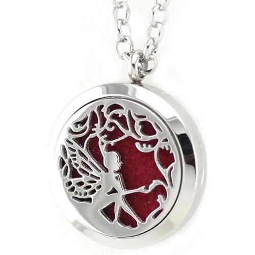 Christmas Fair 30MM Aroma Locket Necklace Pendant 316L Stainless Steel Essential Oil Perfume Locket Pendant With Free Pad