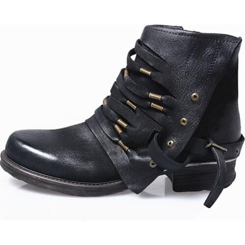 Western zapatos mujer ankle boots for women botas black genuine leather cowboy boots for women cool ladies shoes cowgirl boots