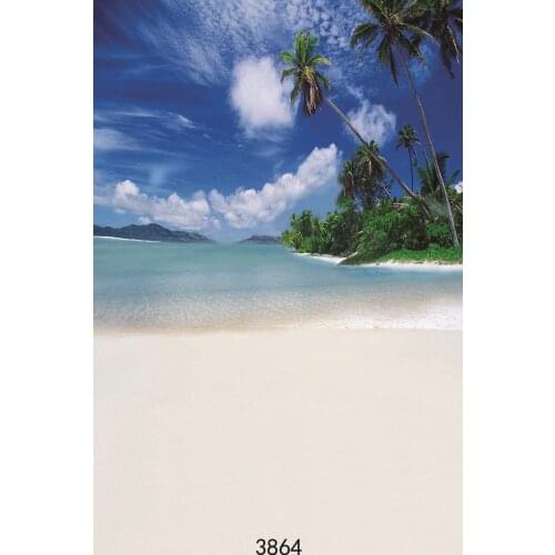 Photography Backdrops Seaside Palm Tree vinyl Cloth Photo Background for Studio Wedding Photography Backdrops for Photo Shooting