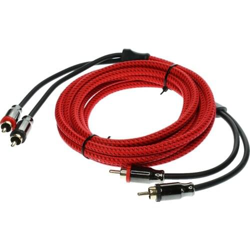 High Quality 300cm Male RCA Car Audio Power Cable Conversion Kit for DVD Player, Subwoofer, Digital Satellite Receivers