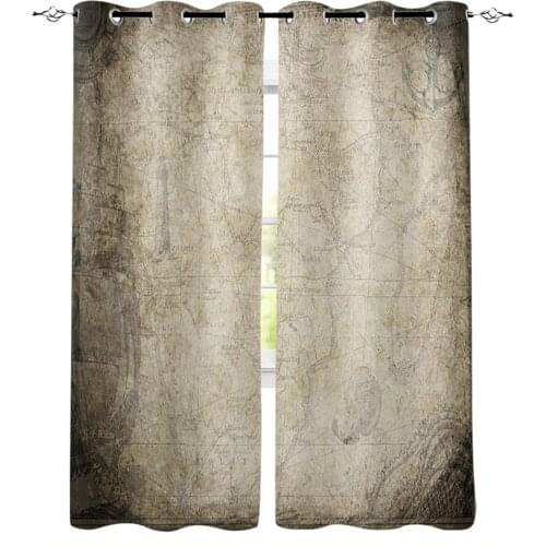 Retro Map Ancient Blackout Curtains for Children Kids Home Decor Bedroom Living Room High Shading Window Curtains