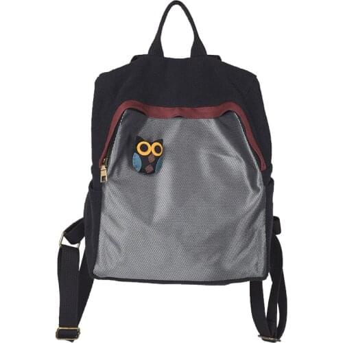 Womens Fashion And Personality Owl Joint Backpack Versatile Casual Style Small Backpack