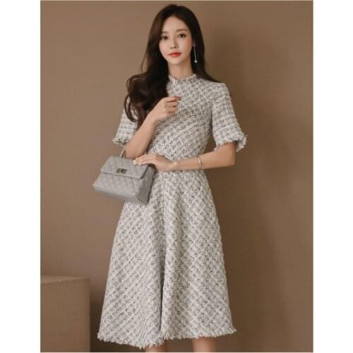 Winter Temperament Dress New Product Korean Style Tassels High Waist Big Swing Dress