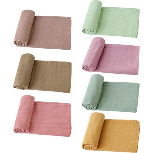 120x120cm Baby Muslin Blanket Soft 2 Layers Gauze Infant Newborn Swaddle Wrap Sleepsack Stroller Cover