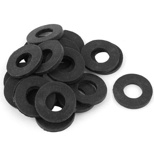 Water Pipe Tube Hose Rubber Seal Ring Gasket Washer 17x10x2mm 20 Pcs Black