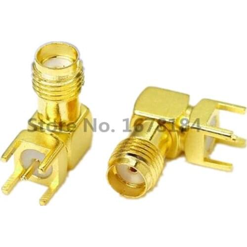 50PCS SMA female Thru Hole plug Right Angle 90 DEGREE ( SMA-KWE ) PCB Mount connector RF adapter