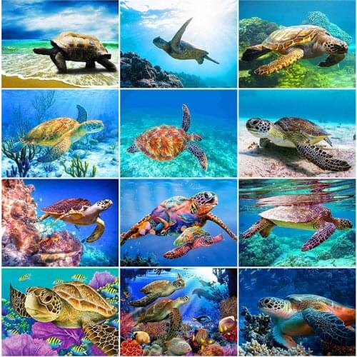 LZAIQIZG 5D DIY Diamond Embroidery Animal Full Square/Round Diamond Painting Sea Turtle Rhinestones Cross Stitch Home Decor