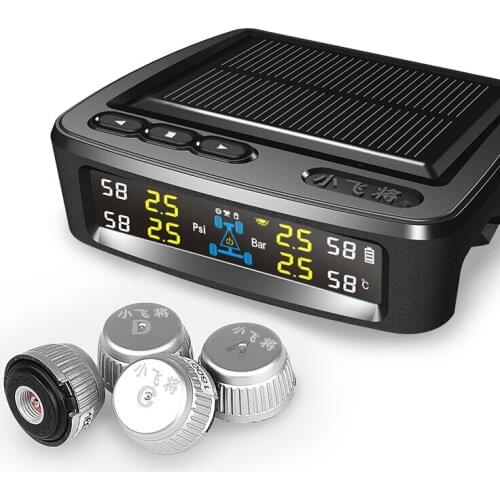 SPY Solar Power Tire Pressure Monitoring System Wireless TPMS Monitor with 4 External Sensors System for cars