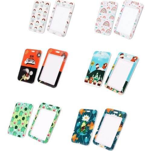 BH1404 Blinghero Cartoon Rainbow ID Card Holder Name Frog Credit Card Holder Neck Strap Card ID Holders Identity Badge