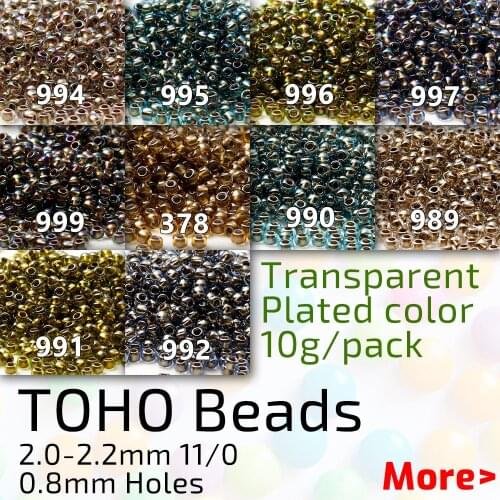 BLUESTAR 2020 TOHO Beads DIY Jewelry accessories glass Seed Beads Transparent plated core 2mm bead handmade jewelry 10g/pack